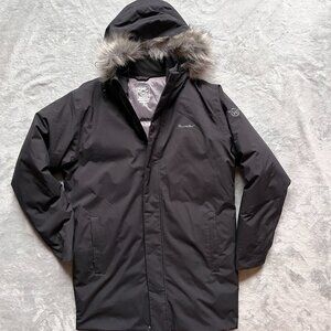 Moosejaw mens faux fur hood down parka size Medium